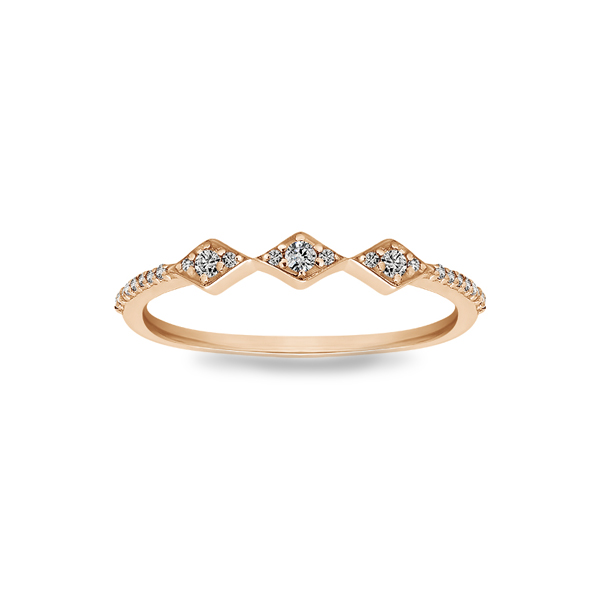 Near Colorless Lab Diamond Aztec Stackable Ring