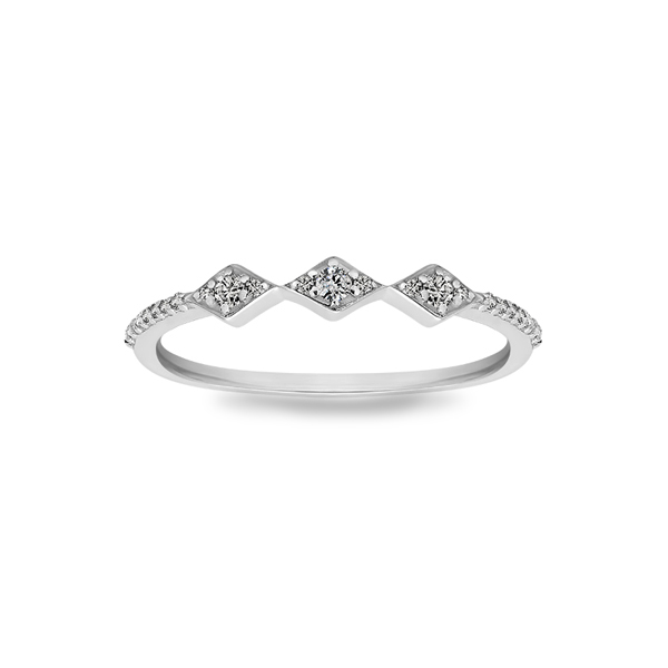 Near Colorless Lab Diamond Aztec Stackable Ring