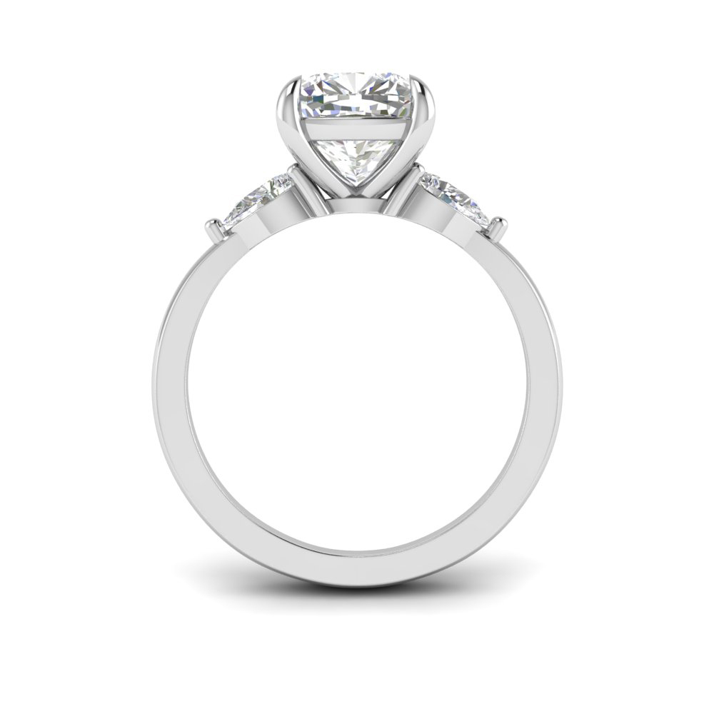 1 Ct Cushion Colorless Lab Diamond & .40 Ctw Three Stone Grace Engagement Ring