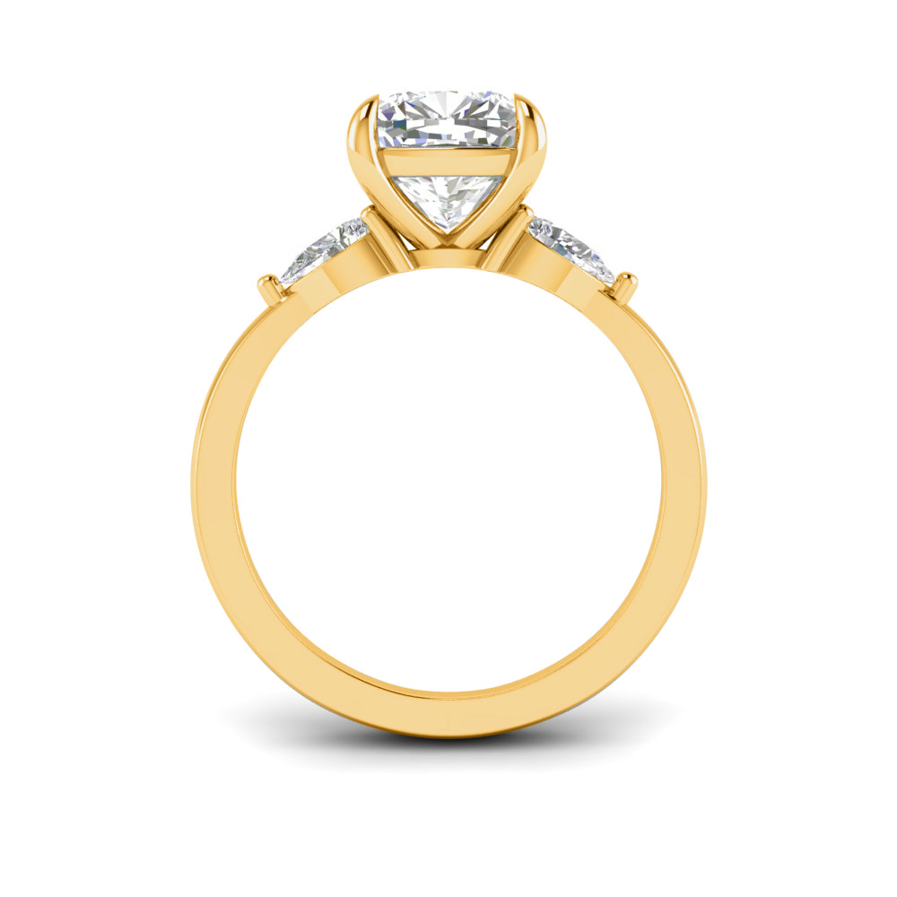 1 Ct Cushion Colorless Lab Diamond & .40 Ctw Three Stone Grace Engagement Ring