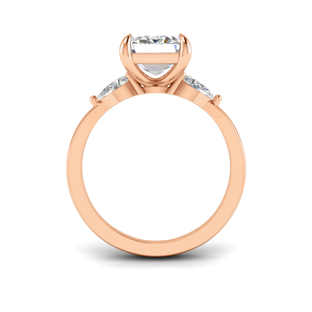 1 Ct Emerald Colorless Lab Diamond & .40 Ctw Three Stone Grace Engagement Ring