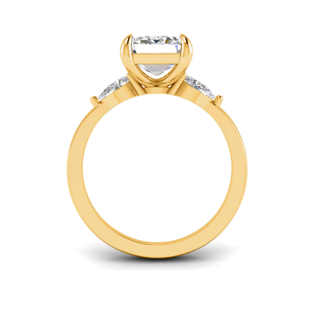 1 Ct Emerald Colorless Lab Diamond & .40 Ctw Three Stone Grace Engagement Ring