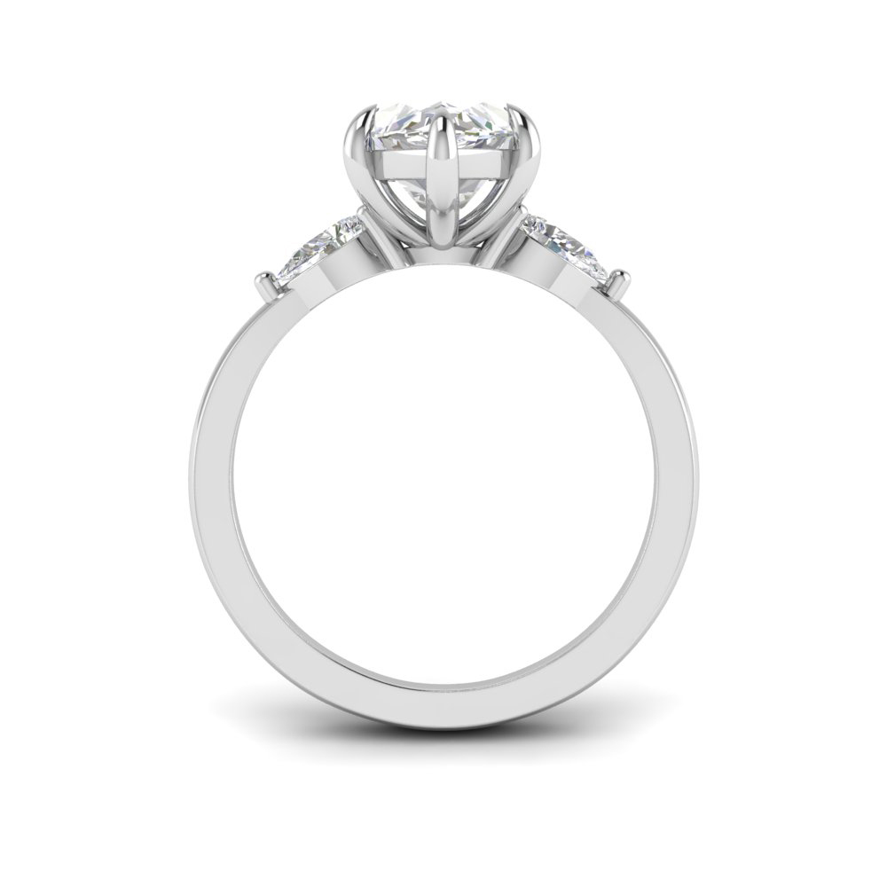 1 Ct Marquise Near Colorless Lab Diamond & .40 Ctw Three Stone Grace Engagement Ring