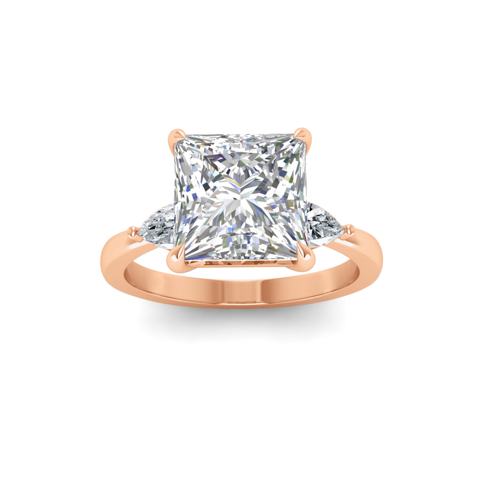 1 Ct Princess Colorless Lab Diamond & .40 Ctw Three Stone Grace Engagement Ring