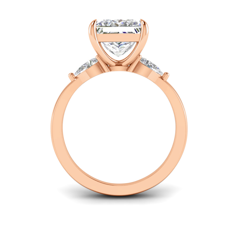 1 Ct Princess Colorless Lab Diamond & .40 Ctw Three Stone Grace Engagement Ring