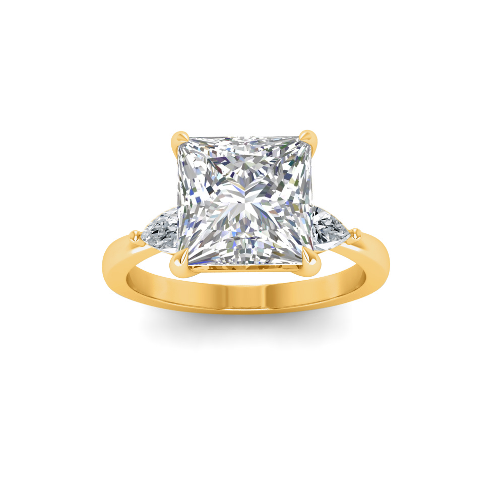 1 Ct Princess Colorless Lab Diamond & .40 Ctw Three Stone Grace Engagement Ring