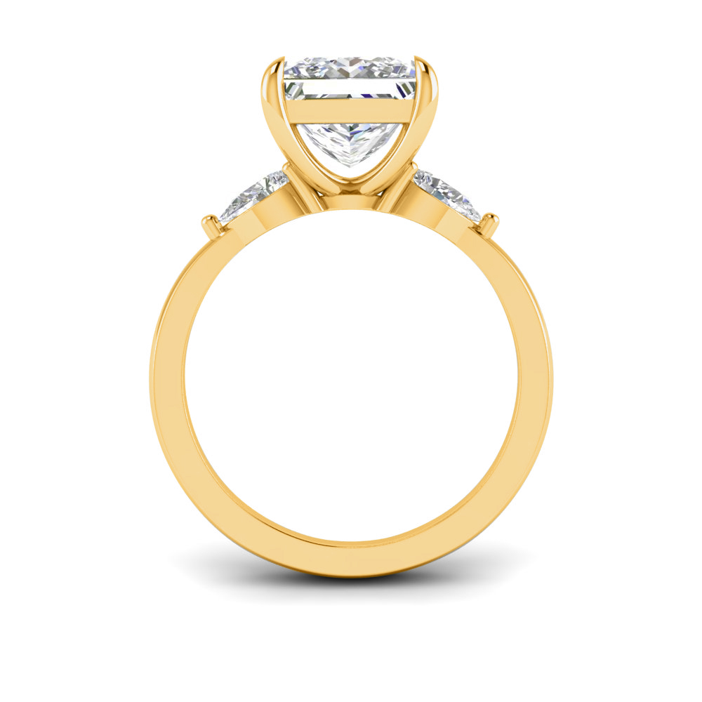 1 Ct Princess Colorless Lab Diamond & .40 Ctw Three Stone Grace Engagement Ring