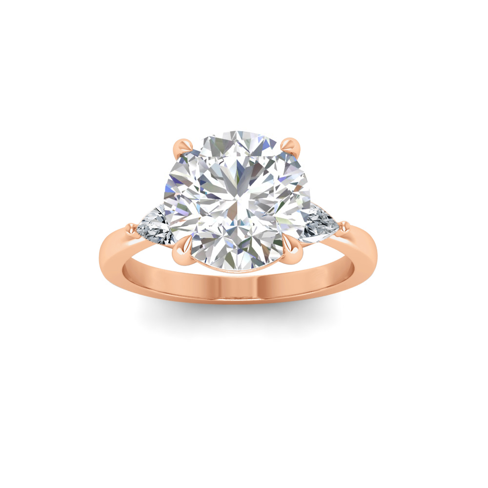 1 Ct Round Colorless Lab Diamond & .40 Ctw Three Stone Grace Engagement Ring