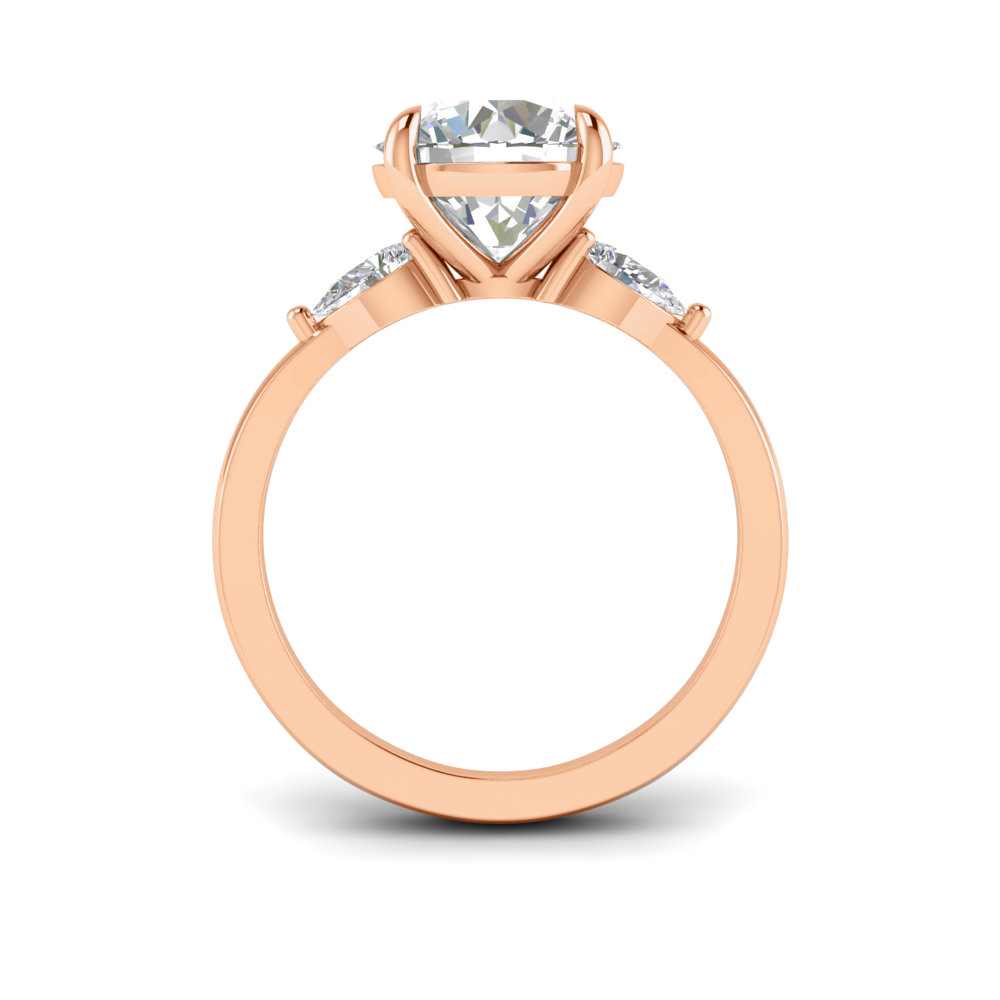 1 Ct Round Colorless Lab Diamond & .40 Ctw Three Stone Grace Engagement Ring