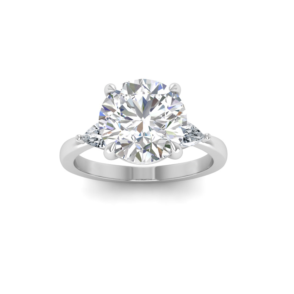 1 Ct Round Colorless Lab Diamond & .40 Ctw Three Stone Grace Engagement Ring