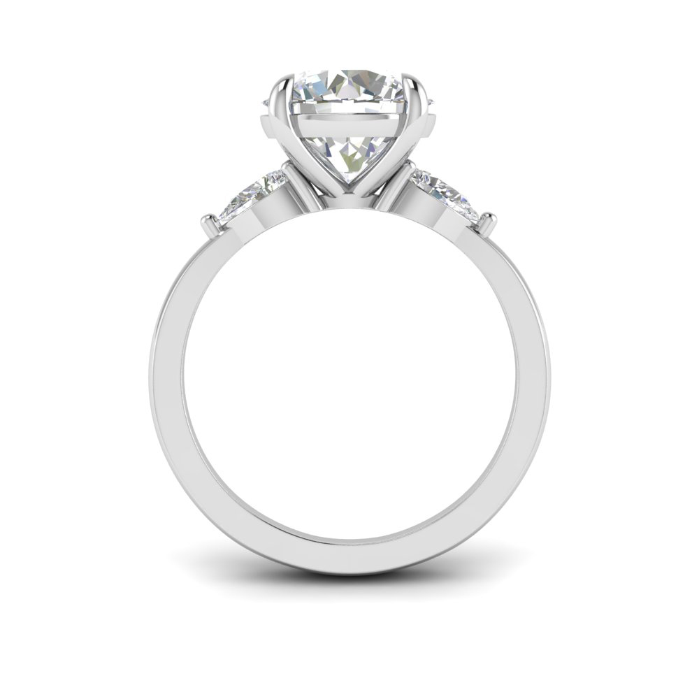 1 Ct Round Colorless Lab Diamond & .40 Ctw Three Stone Grace Engagement Ring