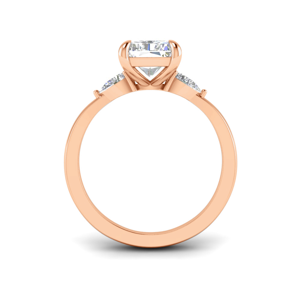 1 Ct Radiant Colorless Lab Diamond & .40 Ctw Three Stone Grace Engagement Ring