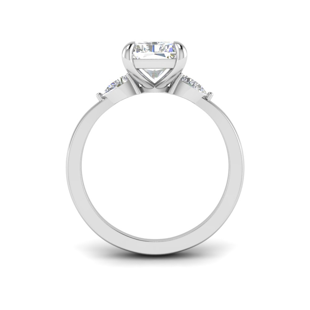 1 Ct Radiant Colorless Lab Diamond & .40 Ctw Three Stone Grace Engagement Ring