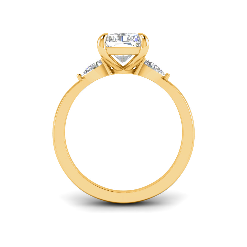 1 Ct Radiant Colorless Lab Diamond & .40 Ctw Three Stone Grace Engagement Ring