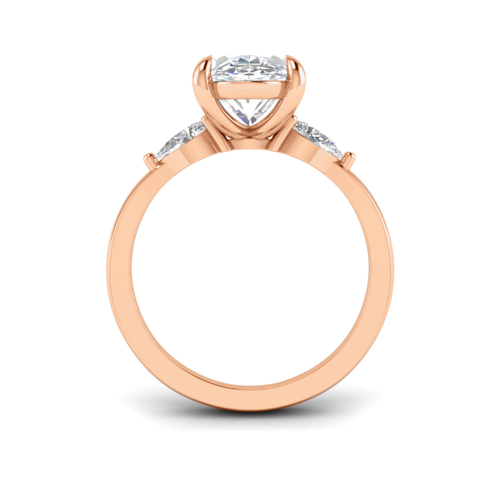 1 Ct Oval Colorless Lab Diamond & .40 Ctw Three Stone Grace Engagement Ring