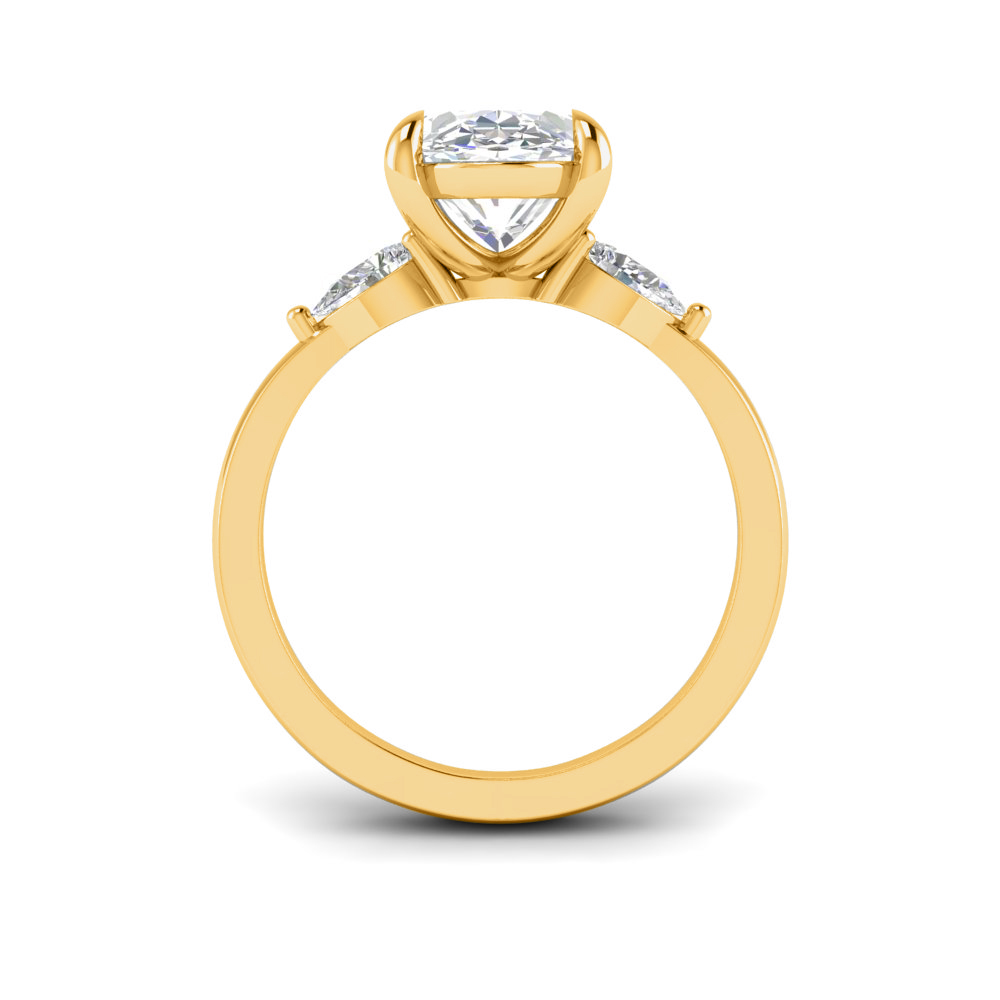 1 Ct Oval Colorless Lab Diamond & .40 Ctw Three Stone Grace Engagement Ring