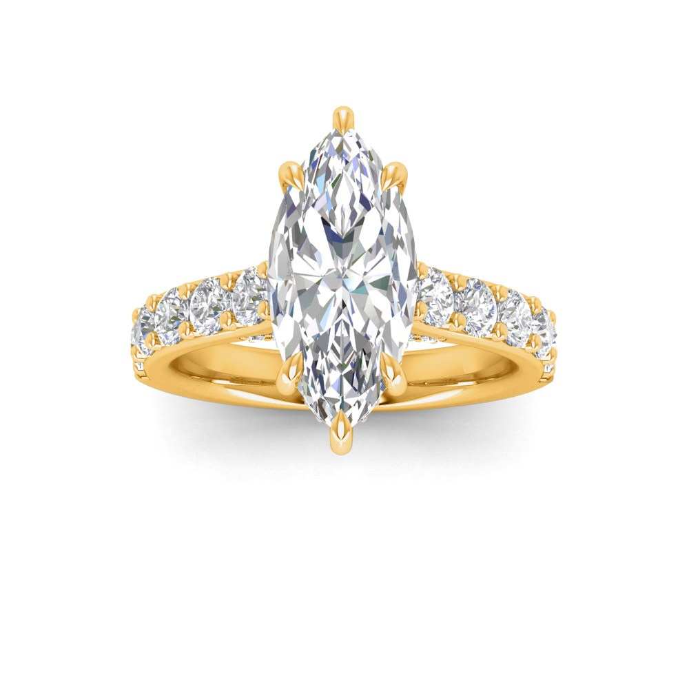 2 Ct Marquise Near Colorless Lab Diamond & 0.98 Ctw Lab Diamond Lux Gala Hidden Halo Engagement Ring