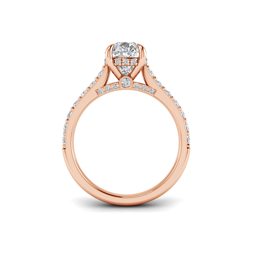 5 Ct Pear Near Colorless Lab Diamond & 0.98 Ctw Lab Diamond Lux Gala Hidden Halo Engagement Ring