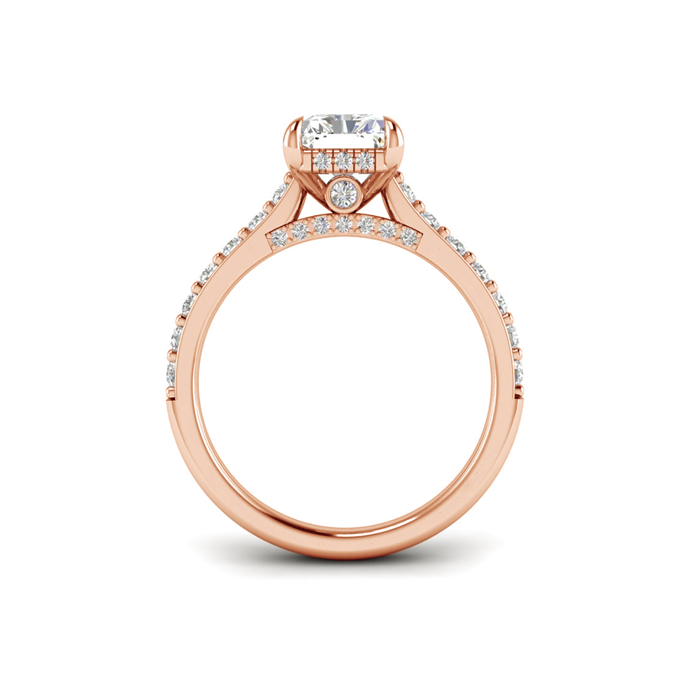 5 Ct Radiant Near Colorless Lab Diamond & 0.98 Ctw Lab Diamond Lux Gala Hidden Halo Engagement Ring