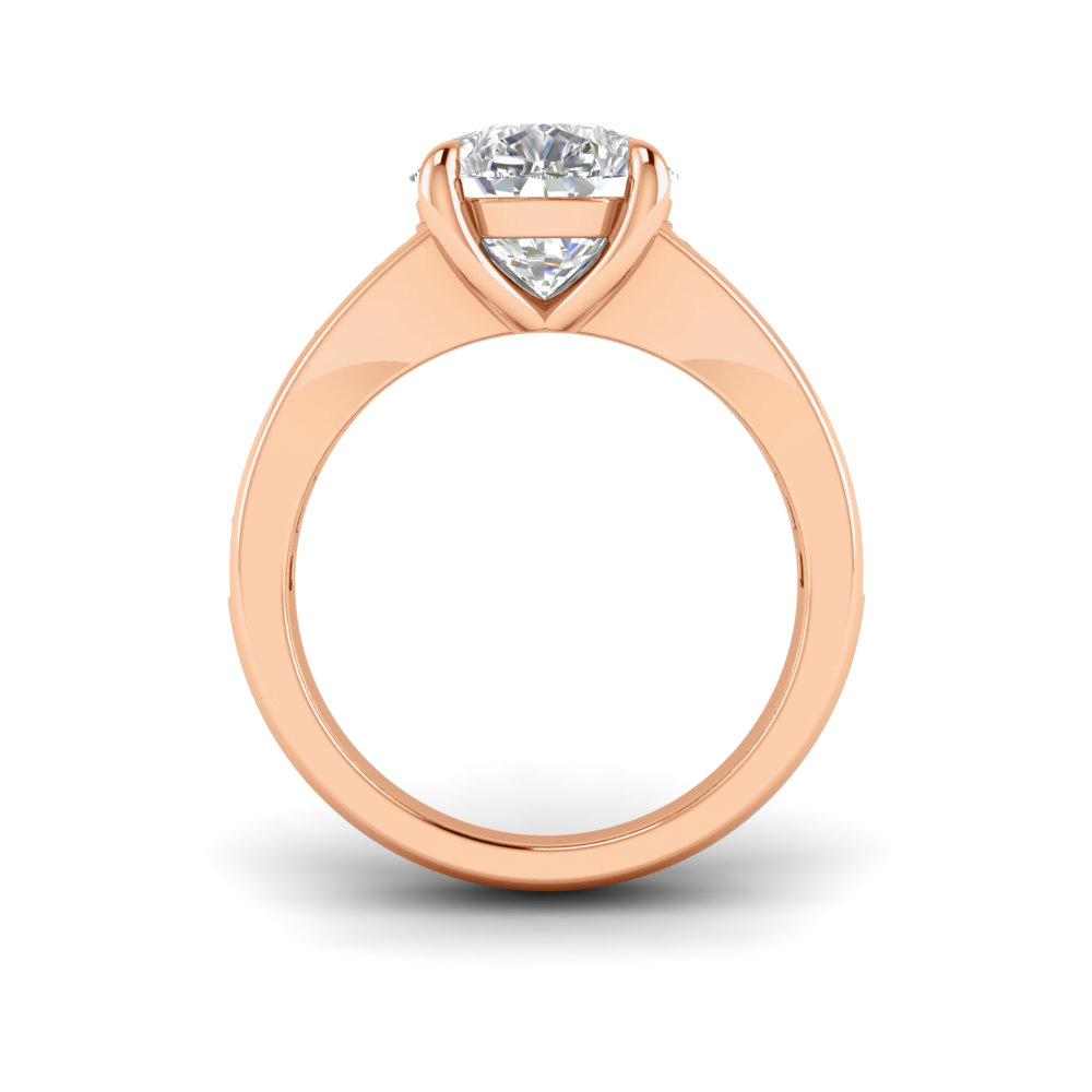 2 Ct Pear Near Colorless Lab Diamond Wide Baguette Facet Engagement Ring