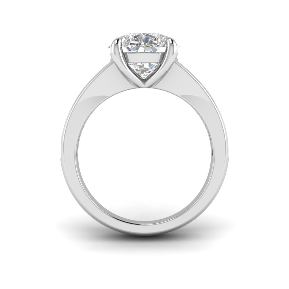 2 Ct Pear Near Colorless Lab Diamond Wide Baguette Facet Engagement Ring