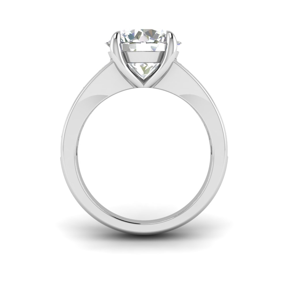 2 Ct Cushion Near Colorless Lab Diamond Wide Baguette Facet Engagement Ring