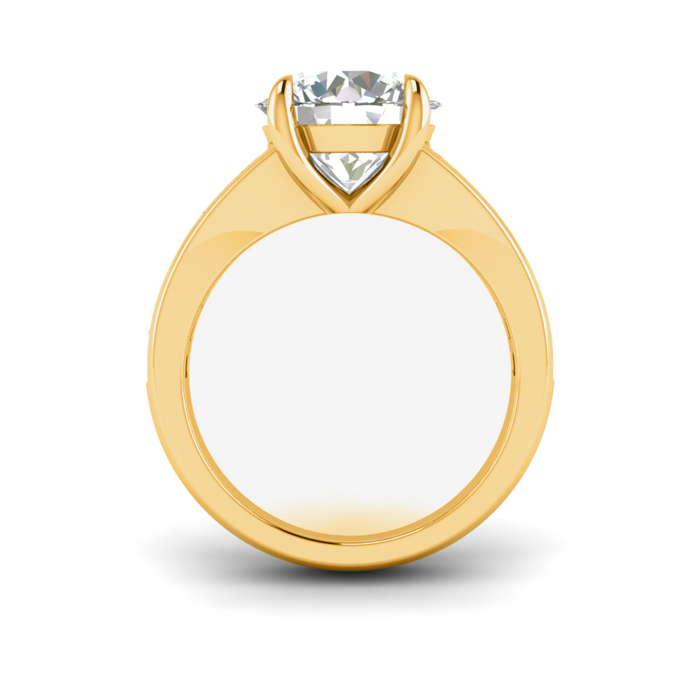 2 Ct Cushion Near Colorless Lab Diamond Wide Baguette Facet Engagement Ring