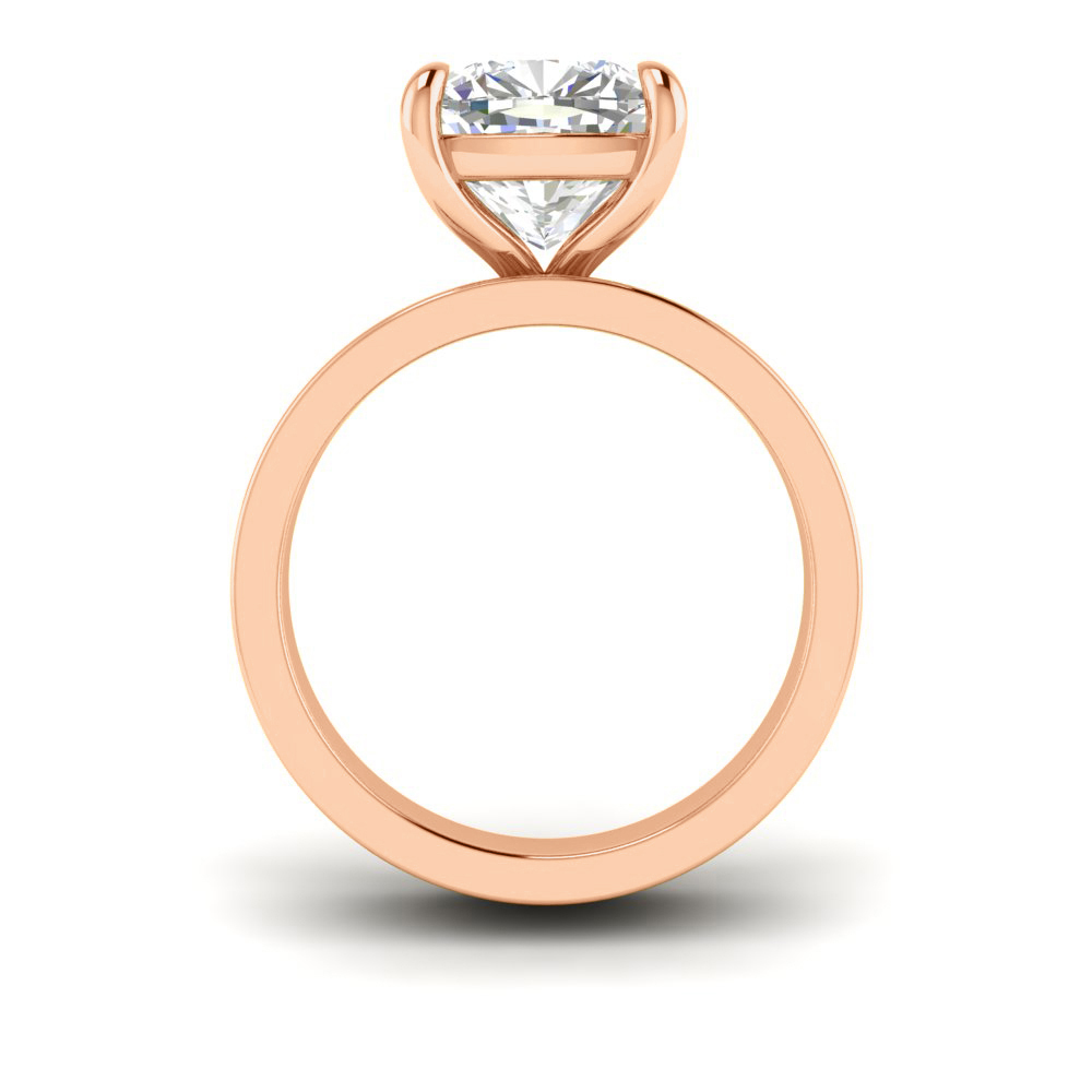 2.5 Ct Cushion Near Colorless Lab Diamond Wide Band Solitaire Engagement Ring