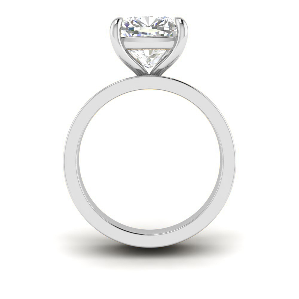 2.5 Ct Cushion Near Colorless Lab Diamond Wide Band Solitaire Engagement Ring