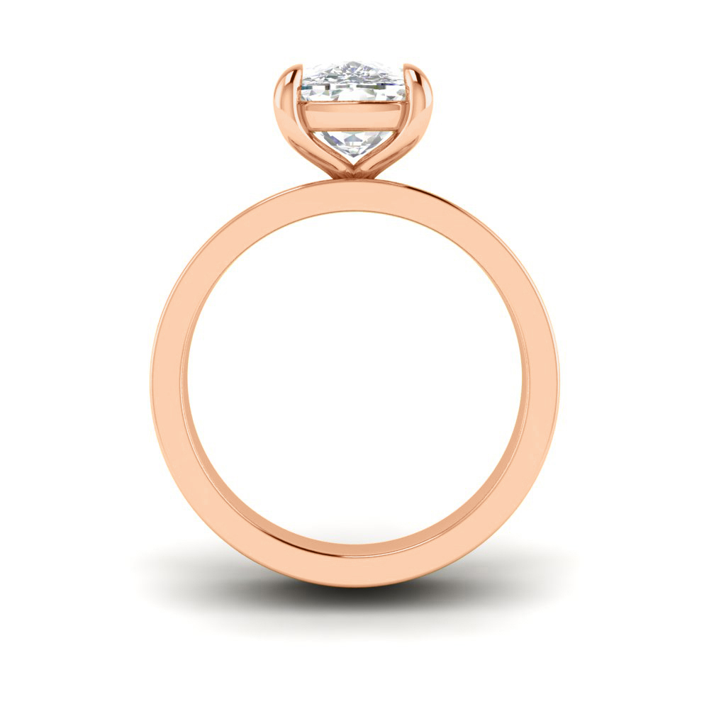 2.5 Ct Elongated Cushion Near Colorless Lab Diamond Wide Band Solitaire Engagement Ring