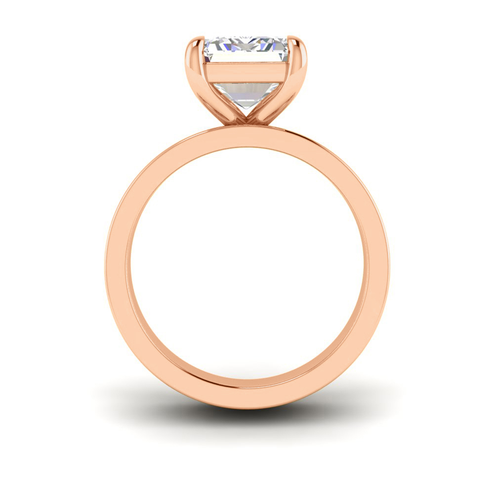 2.5 Ct Emerald Near Colorless Lab Diamond Wide Band Solitaire Engagement Ring