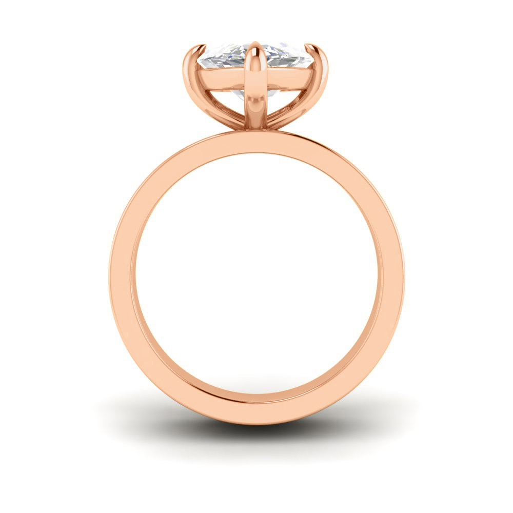 2.5 Ct Marquise Near Colorless Lab Diamond Wide Band Solitaire Engagement Ring