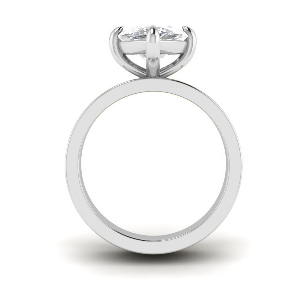 2.5 Ct Marquise Near Colorless Lab Diamond Wide Band Solitaire Engagement Ring