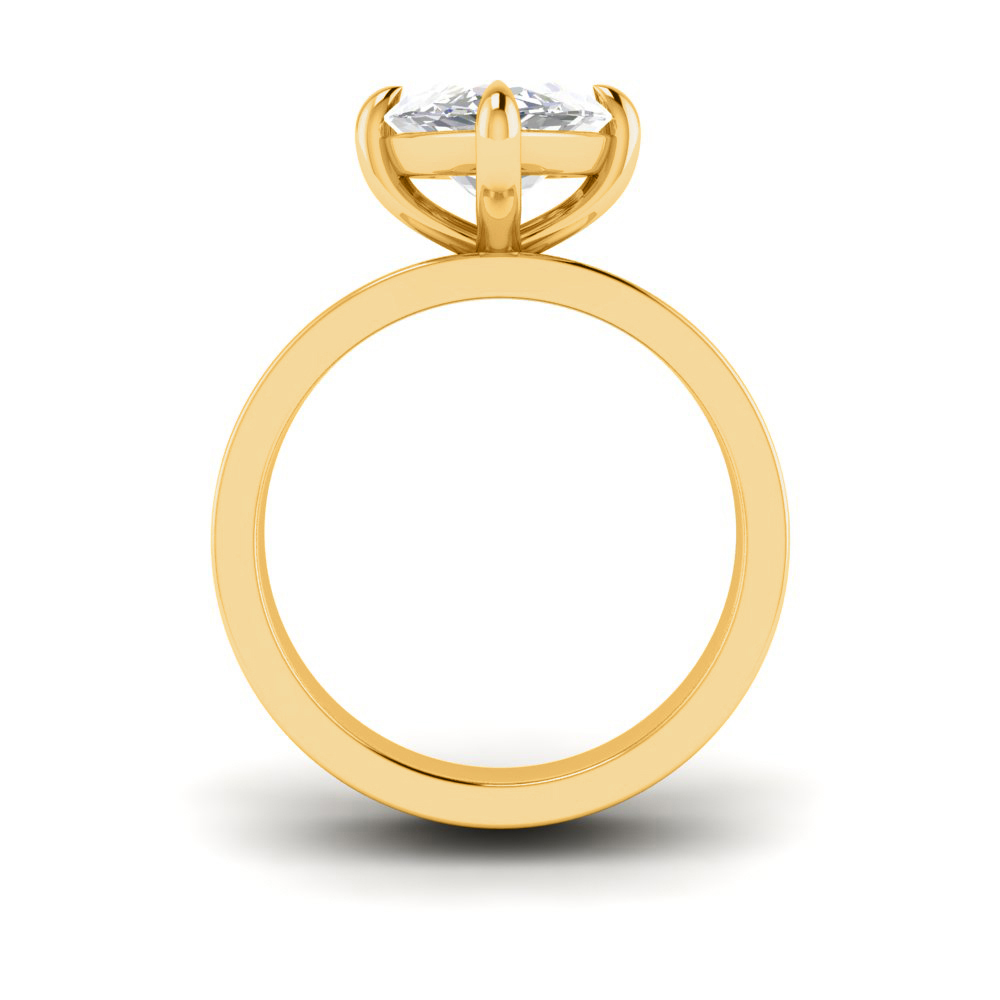 2.5 Ct Marquise Near Colorless Lab Diamond Wide Band Solitaire Engagement Ring