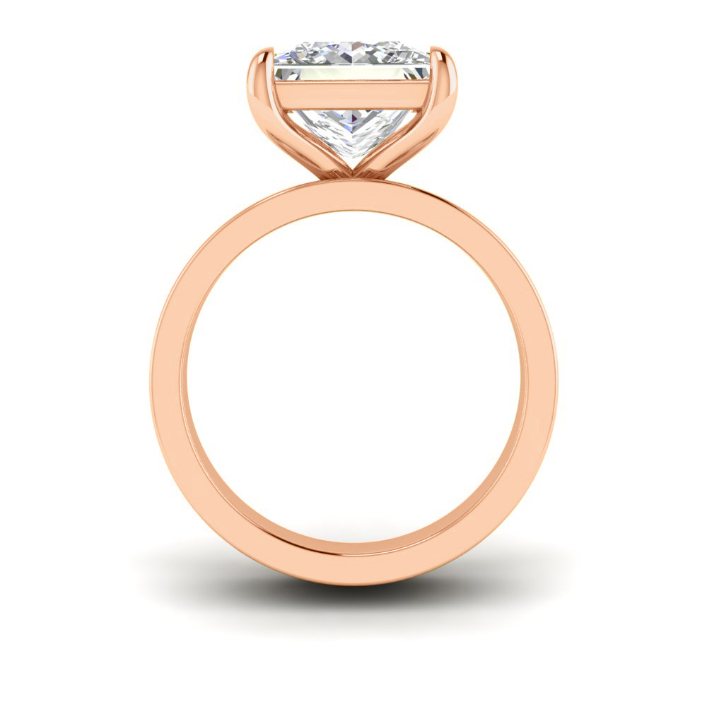 2.5 Ct Princess Near Colorless Lab Diamond Wide Band Solitaire Engagement Ring