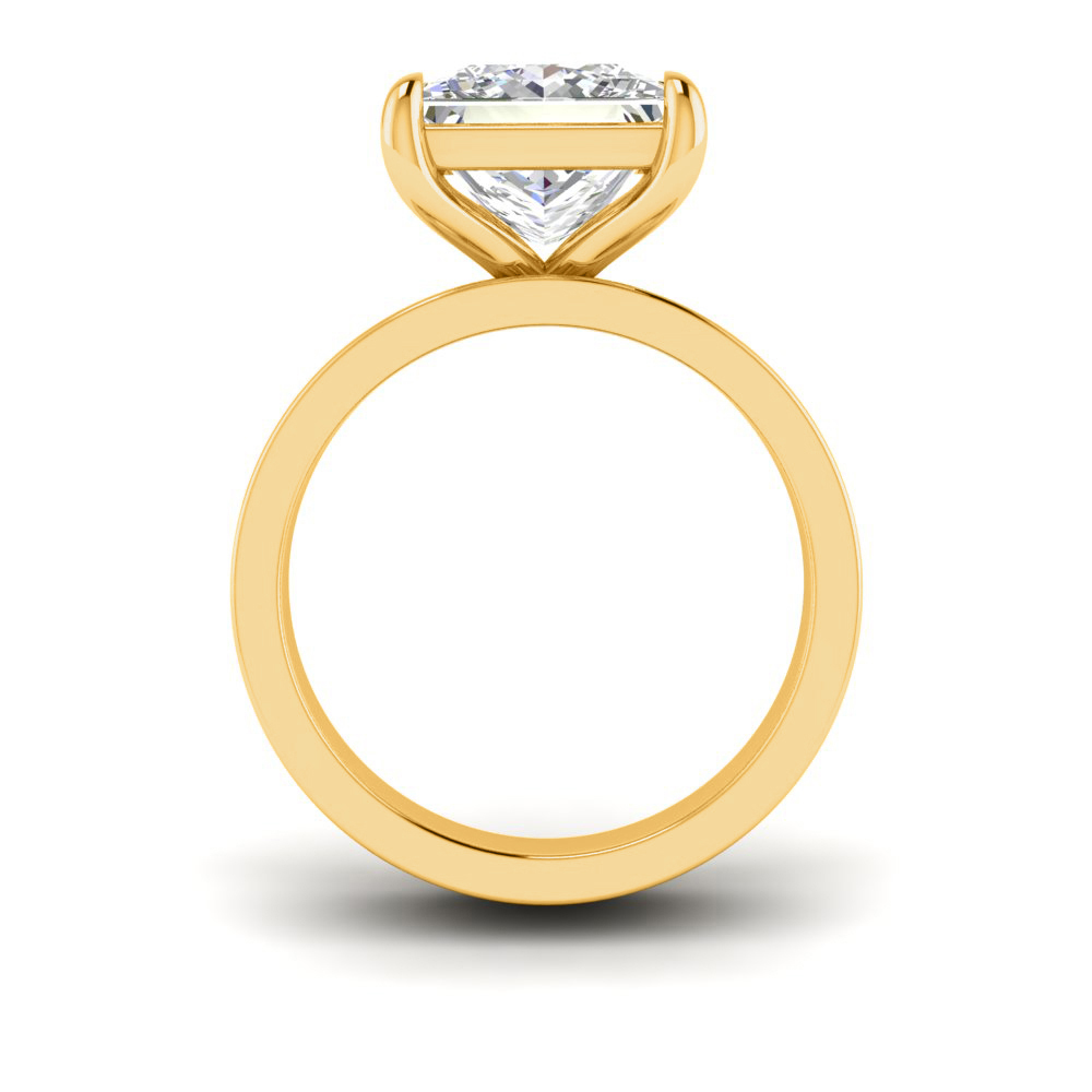 2.5 Ct Princess Near Colorless Lab Diamond Wide Band Solitaire Engagement Ring