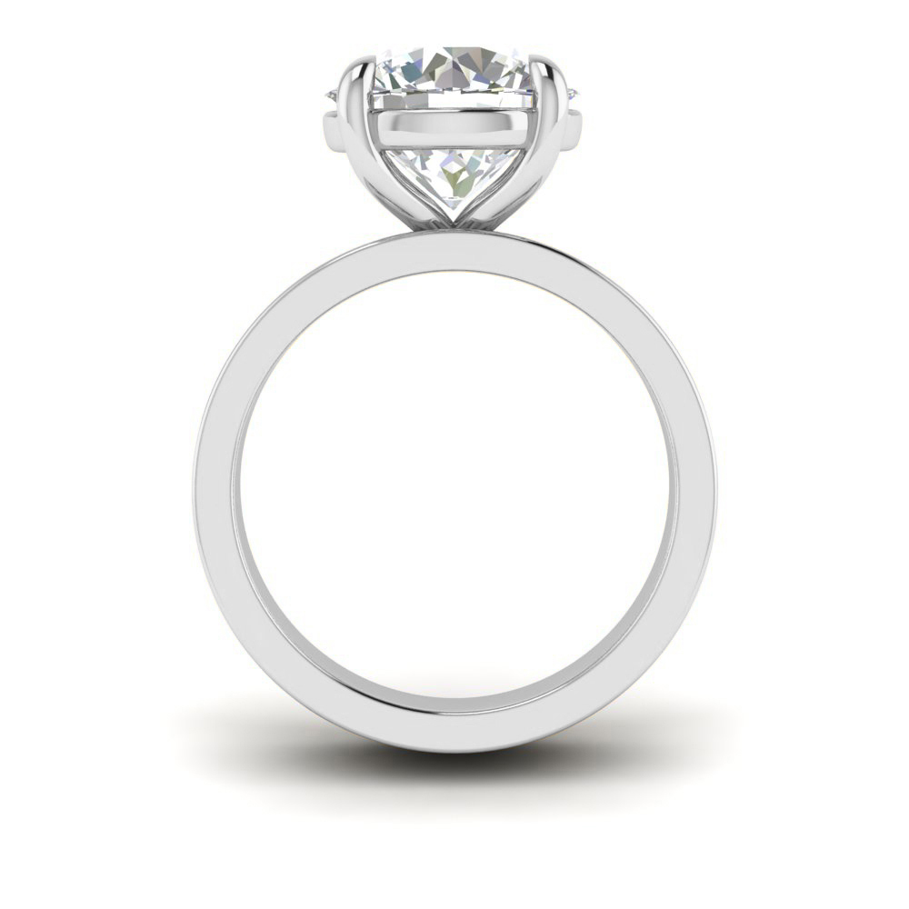 2.5 Ct Round Near Colorless Lab Diamond Wide Band Solitaire Engagement Ring