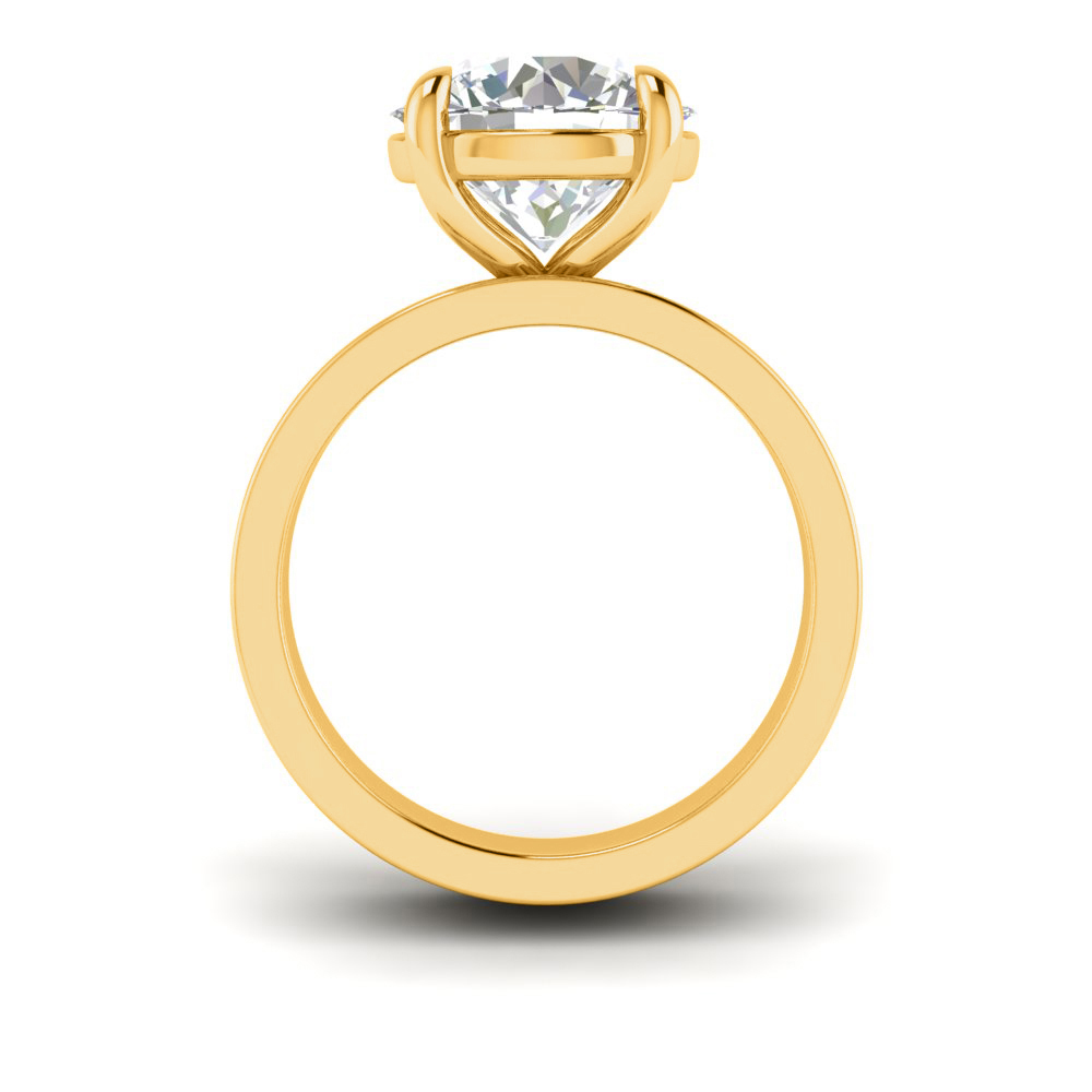 2.5 Ct Round Near Colorless Lab Diamond Wide Band Solitaire Engagement Ring