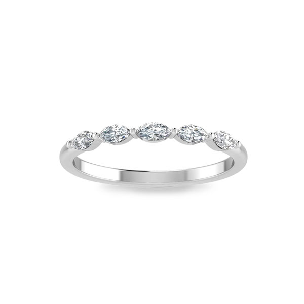 Marquise Colorless Moissanite Band