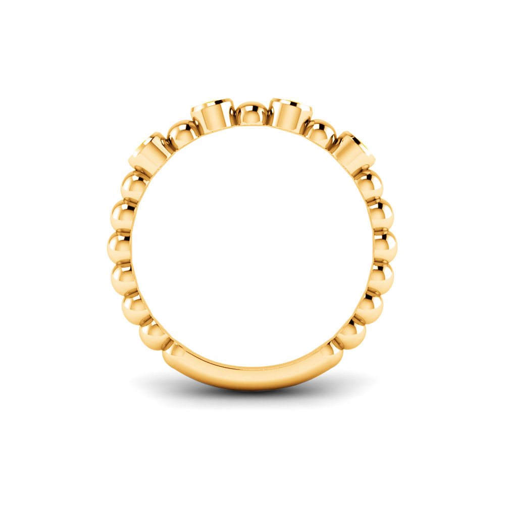 Alternating Four Colorless Moissanite Ring