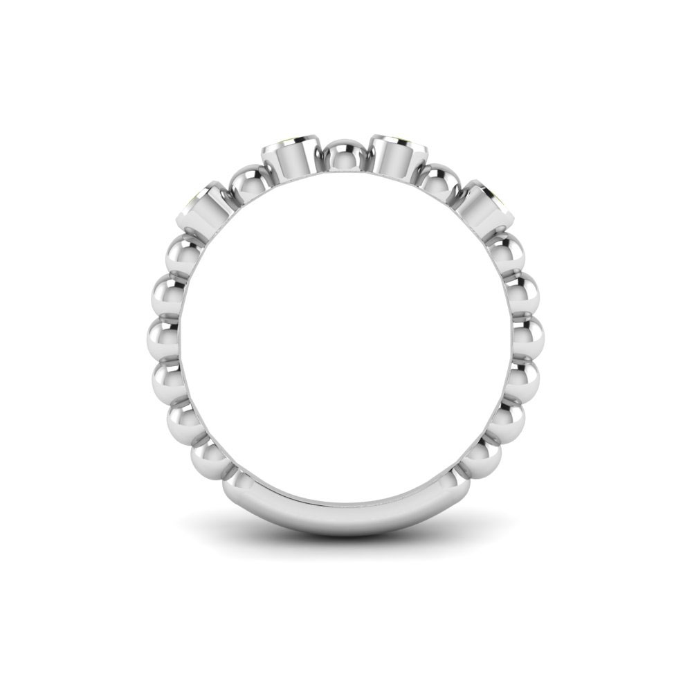 Alternating Four Colorless Moissanite Ring
