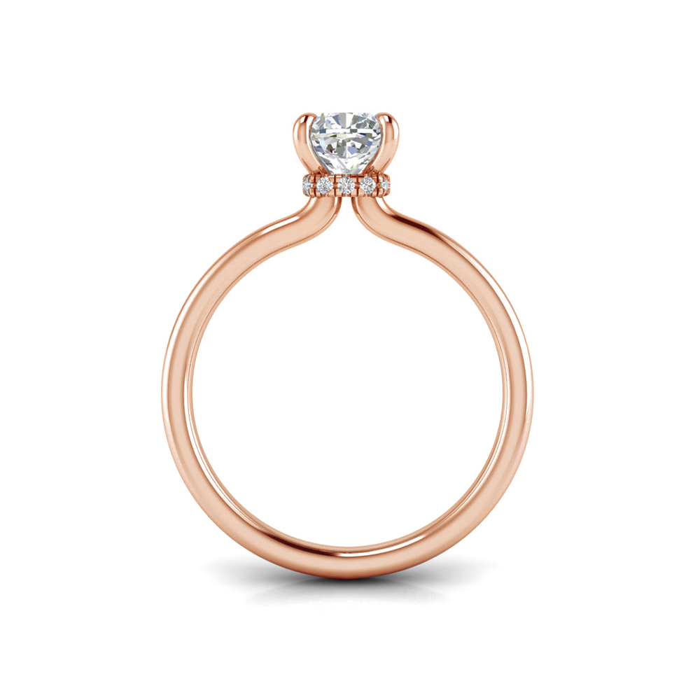 1.5 Ct Cushion Near Colorless Lab Diamond & 0.10 Ctw Secret Halo Engagement Ring