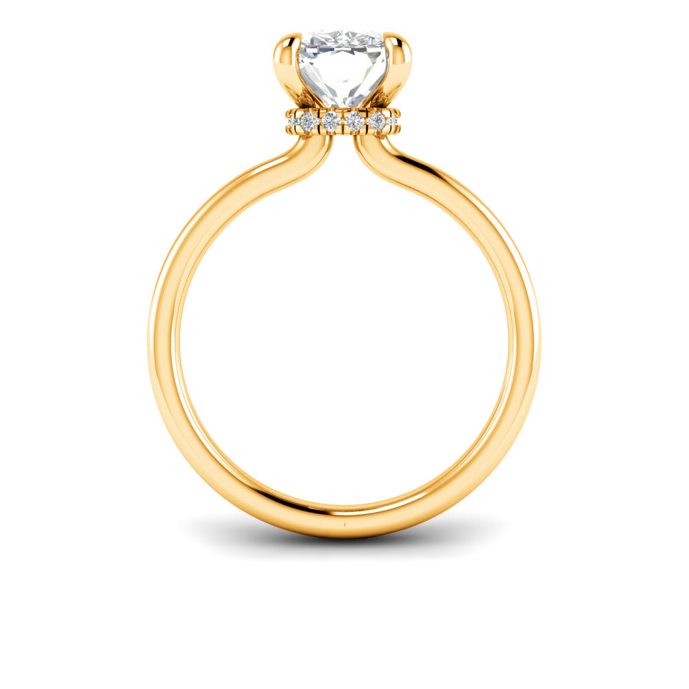 2.5 Ct Elongated Cushion Near Colorless Lab Diamond & 0.10 Ctw Secret Halo Engagement Ring