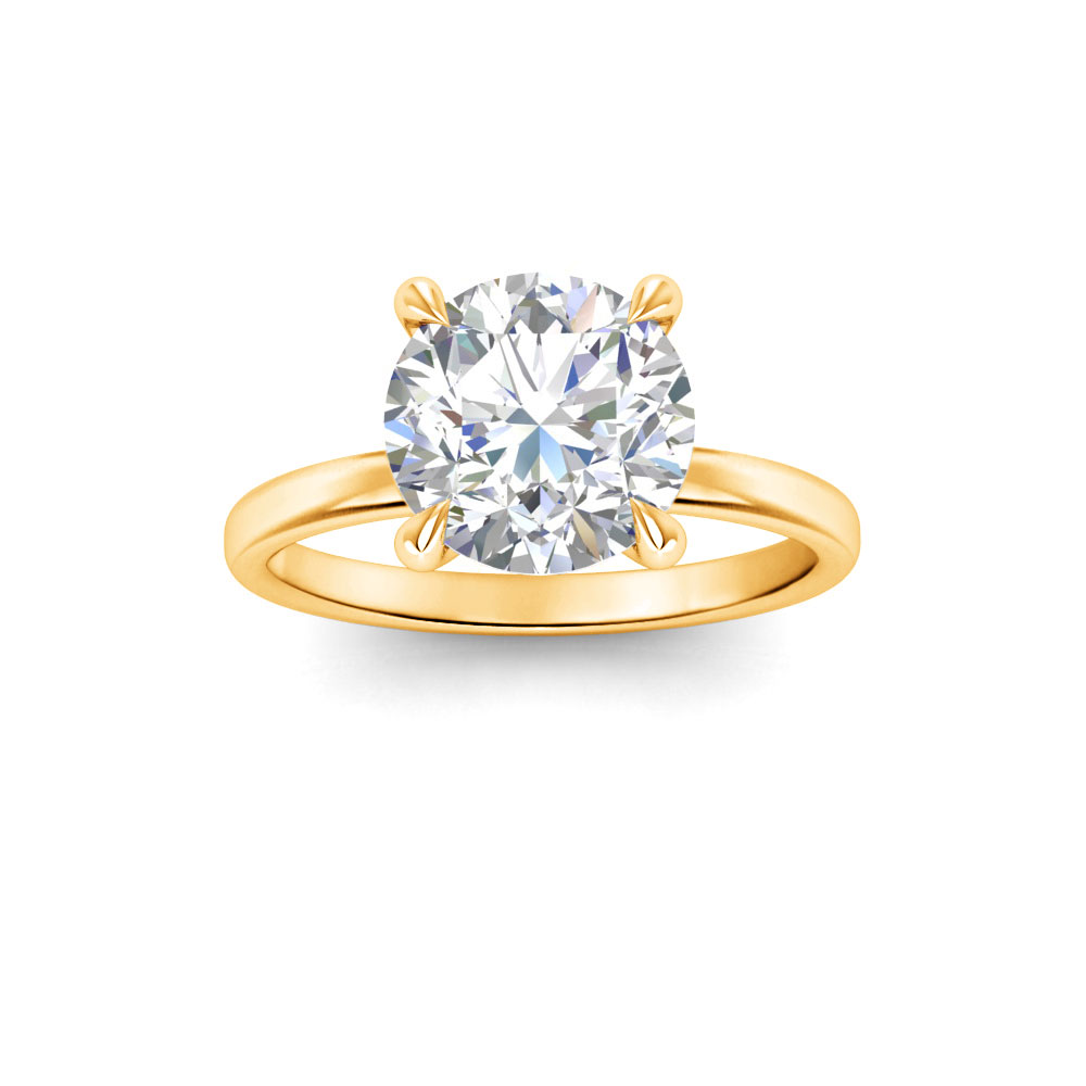 5 Ct Round Near Colorless Lab Diamond Secret Halo Solitaire Engagement Ring