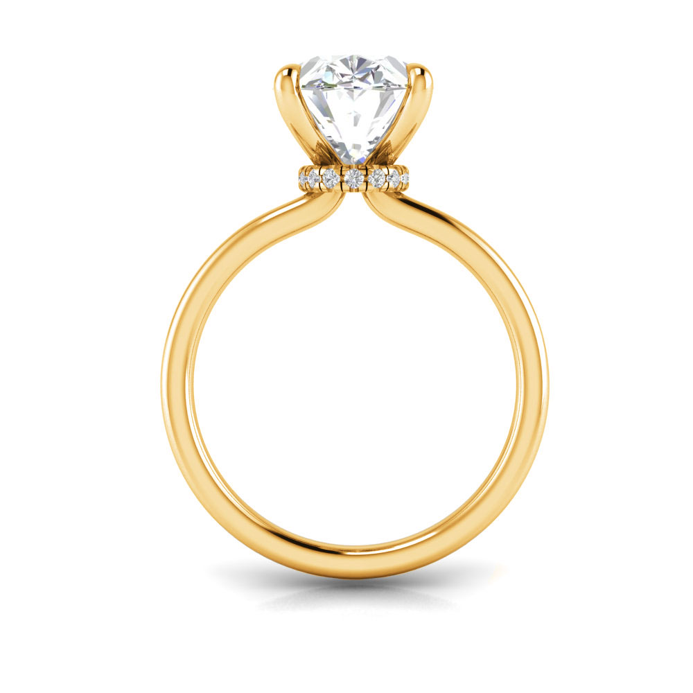 5 Ct Emerald Near Colorless Lab Diamond Secret Halo Solitaire Engagement Ring