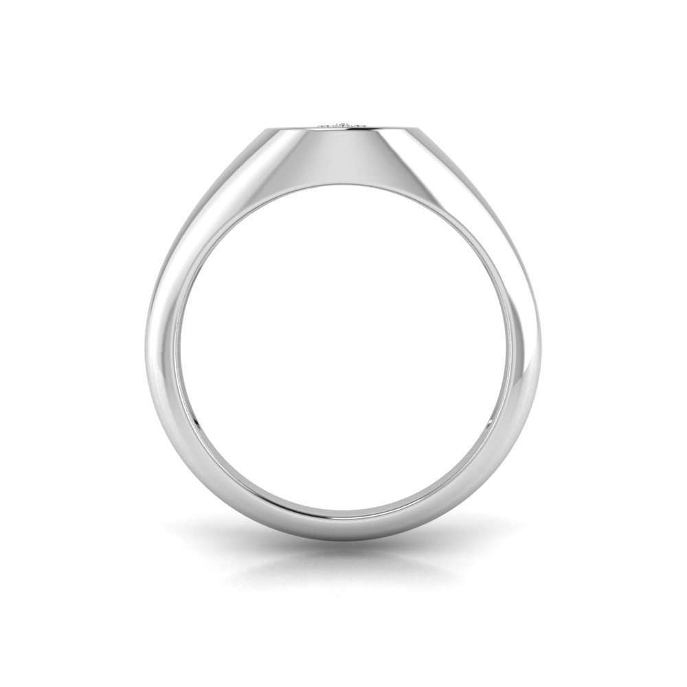 Near Colorless Lab Diamond Sunburst Signet Ring