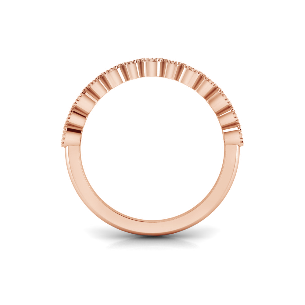 Colorless Moissanite Milgrain Bezel Stackable Band