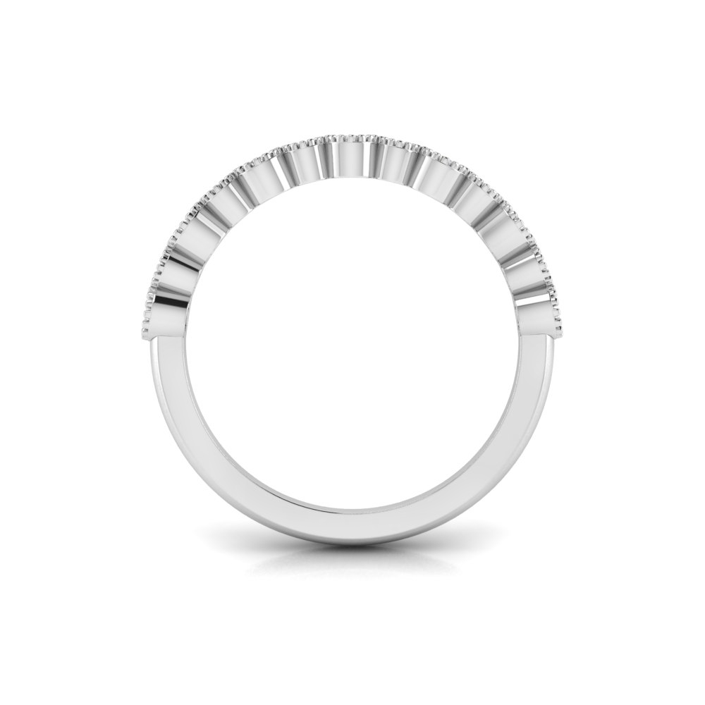 Colorless Moissanite Milgrain Bezel Stackable Band