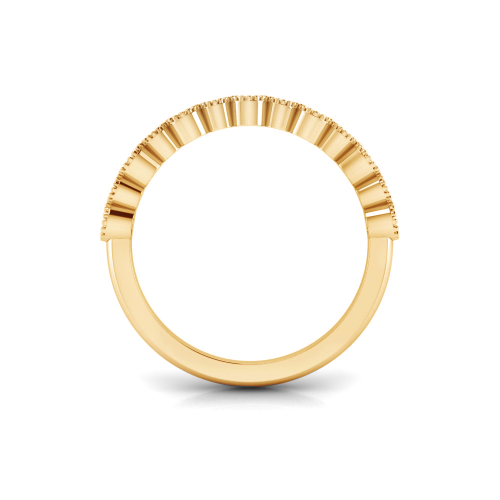 Colorless Moissanite Milgrain Bezel Stackable Band