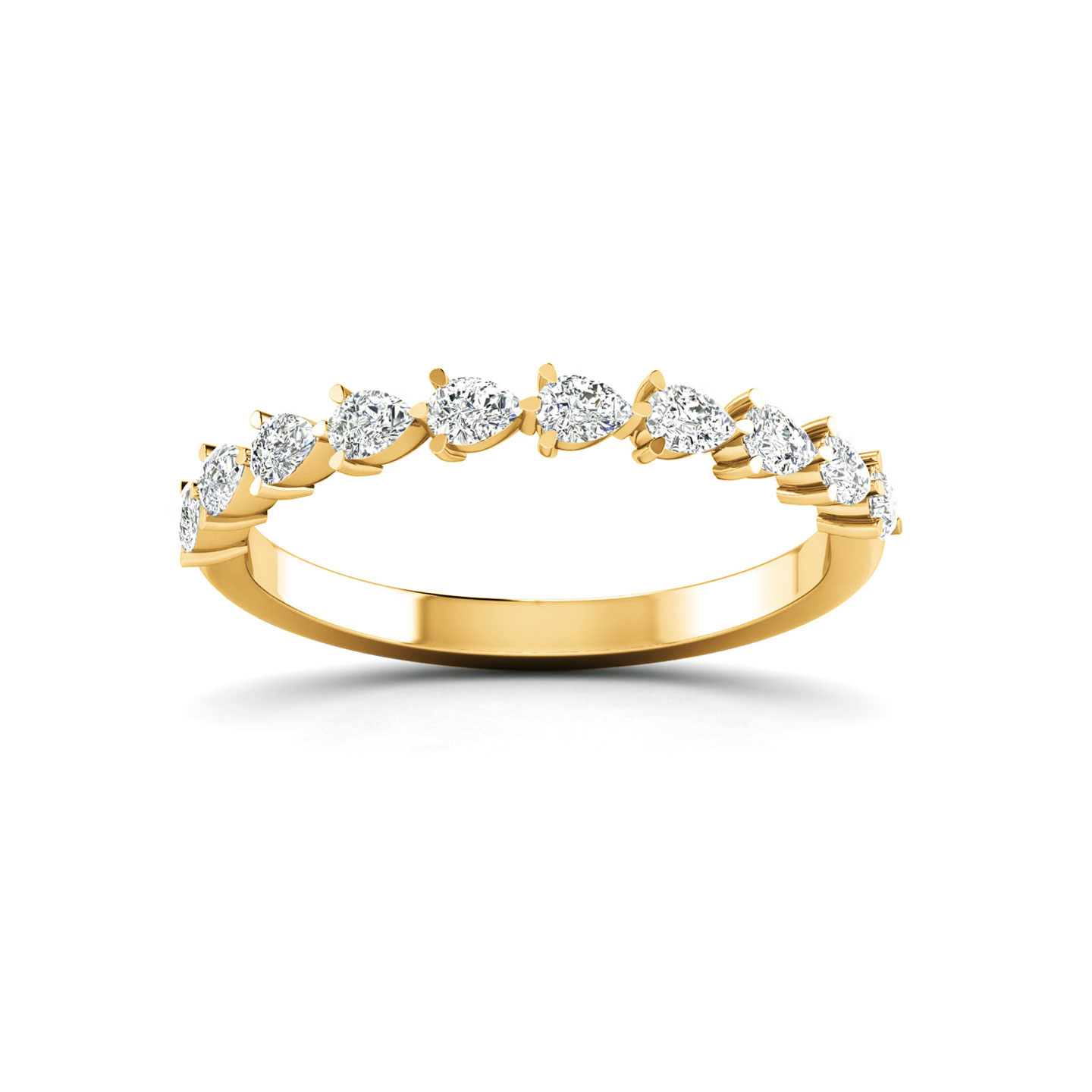 East West Pear Colorless Moissanite Stackable Band